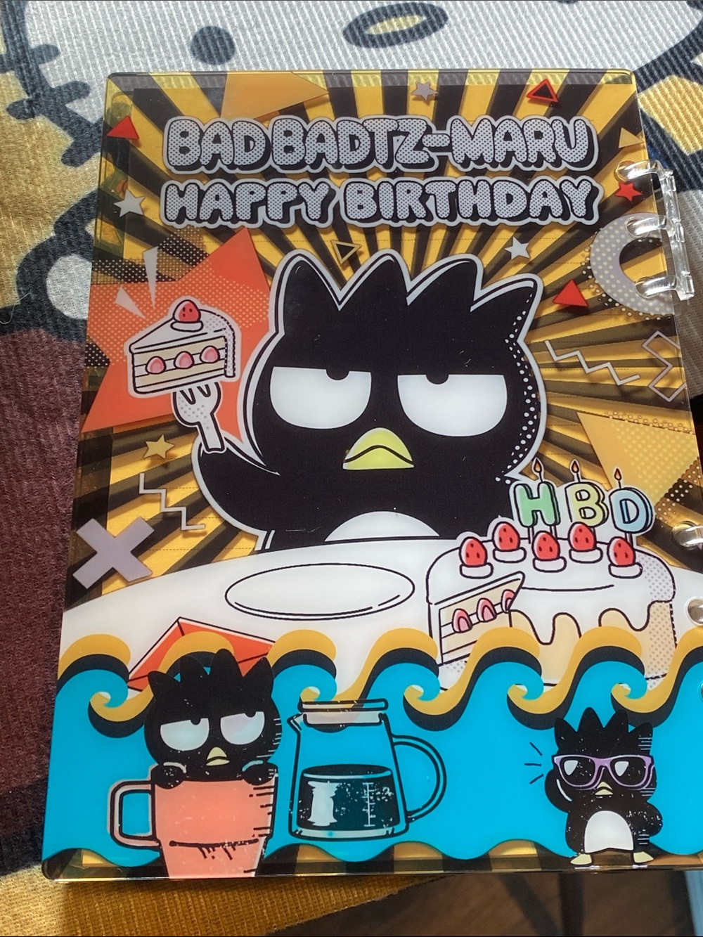 NEW Badtz-Maru Black & Aqua Shaker Charm Notebook 🖤🖤 - Picture 2 of 3
